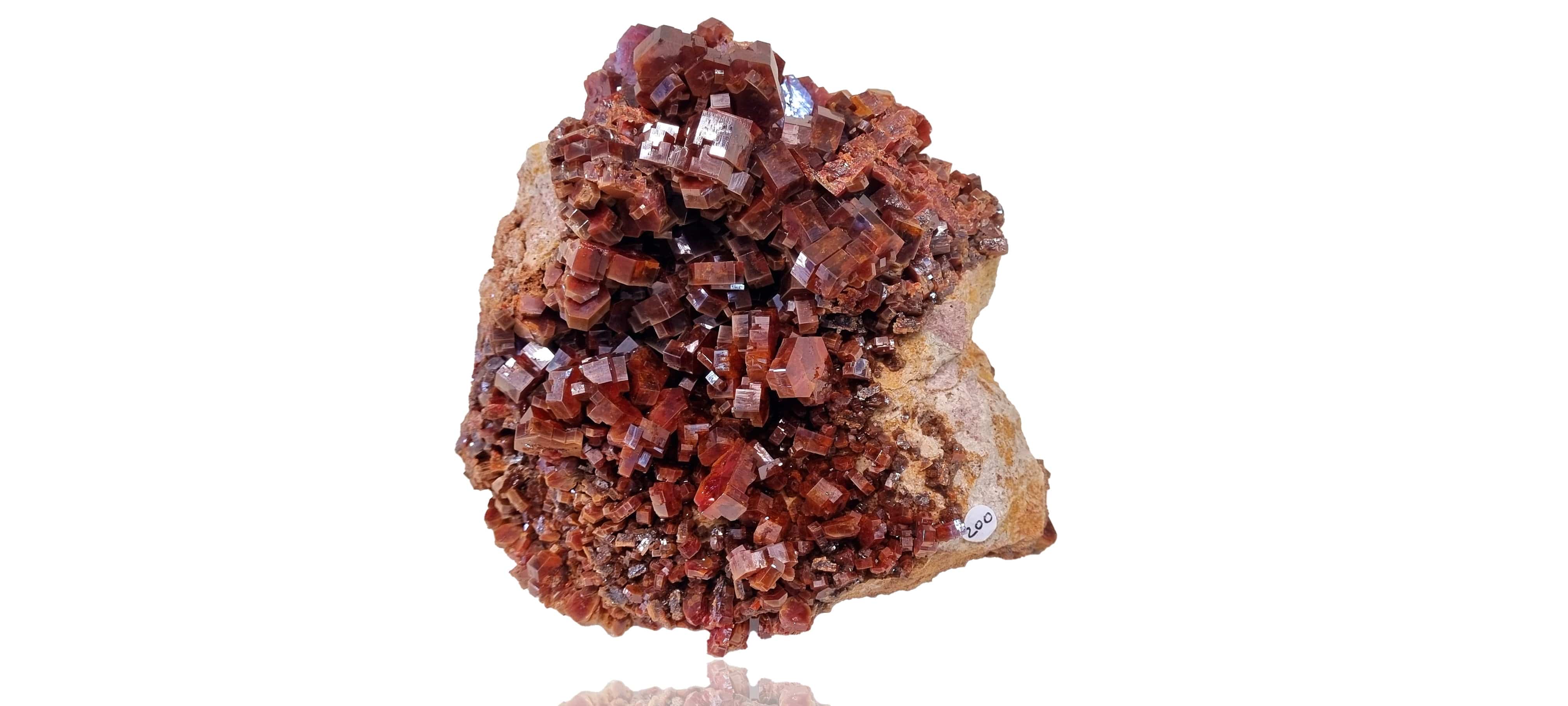 Vanadinite on a Limestone Matrix (Large Cabinet Size)