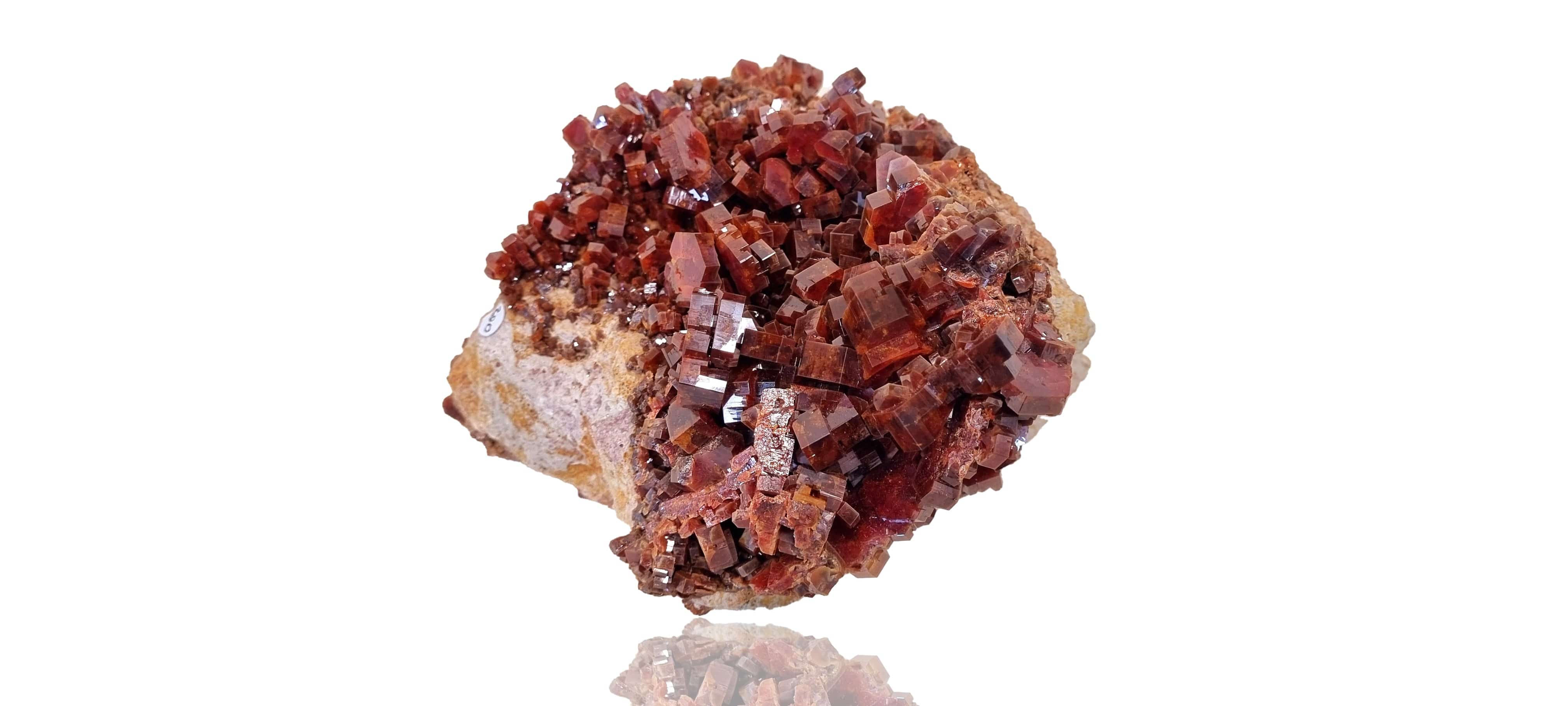 Vanadinite on a Limestone Matrix (Large Cabinet Size)