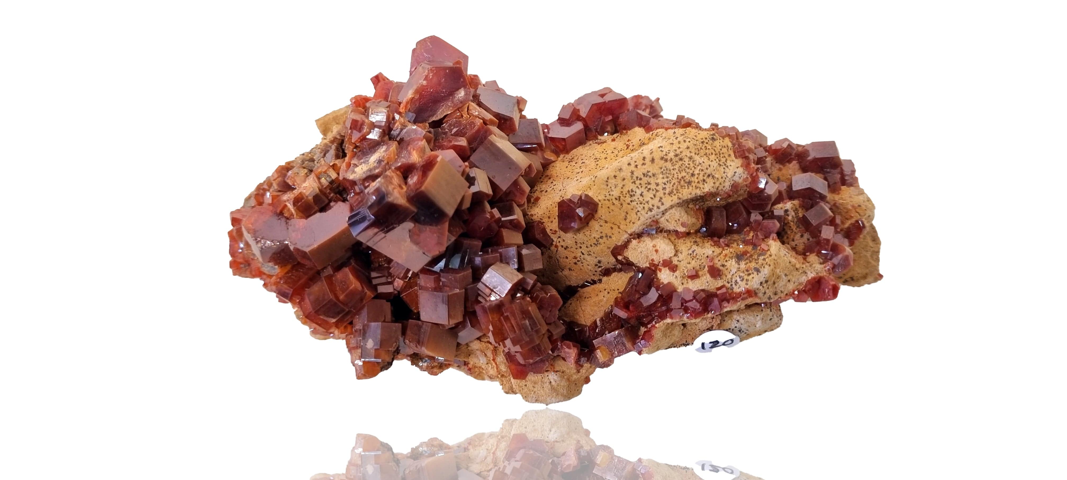 Vanadinite on Limestone (Cabinet Size)