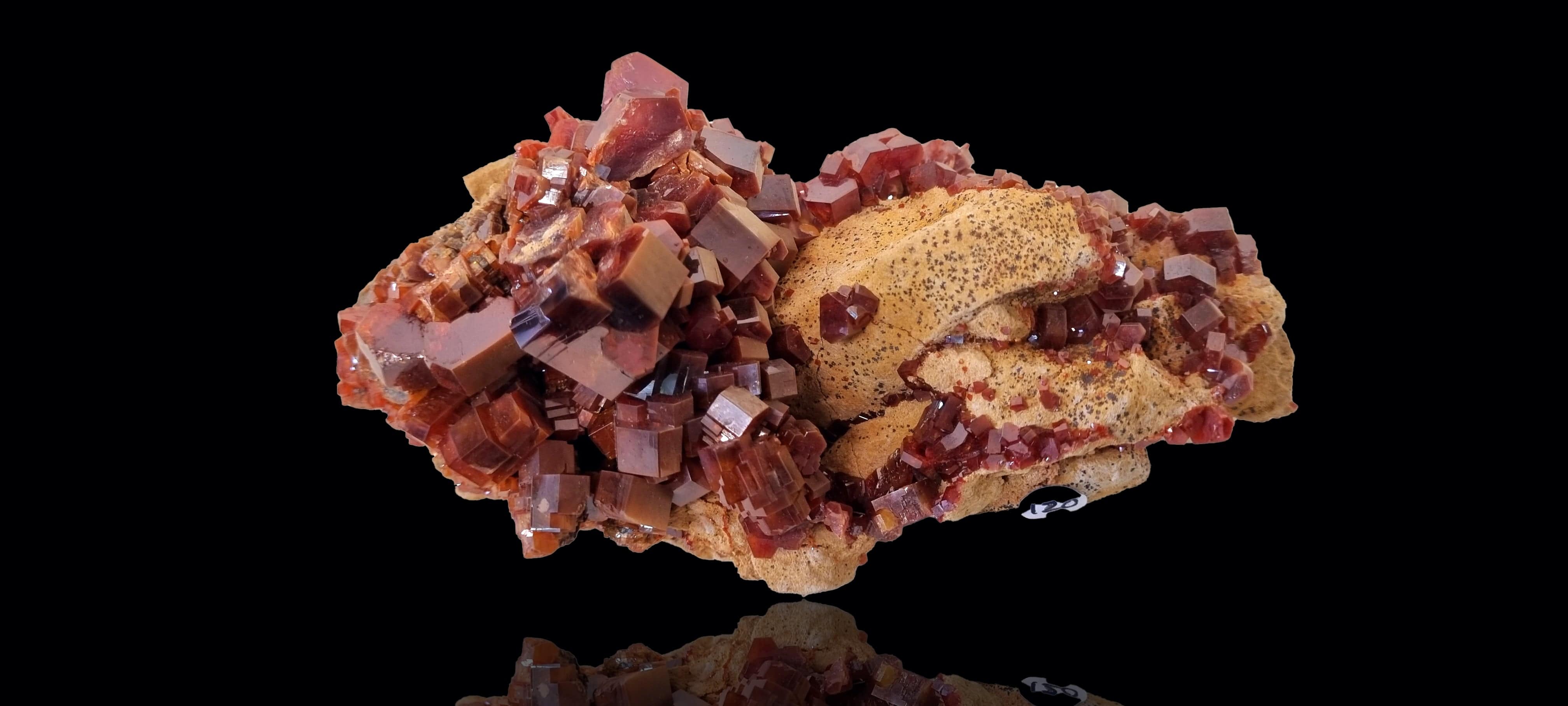 Vanadinite on Limestone (Cabinet Size)