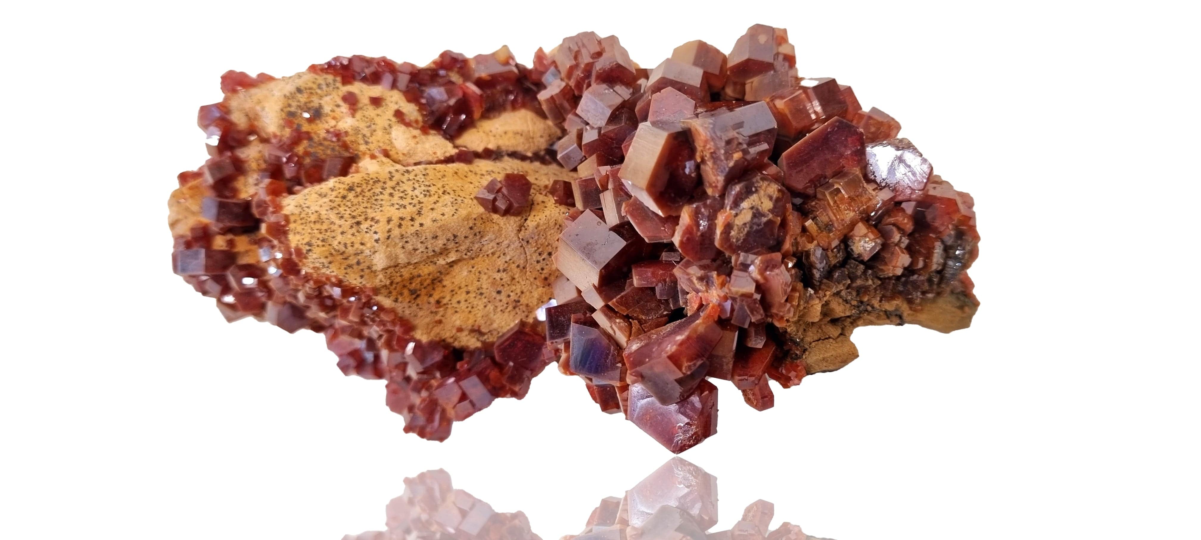 Vanadinite on Limestone (Cabinet Size)