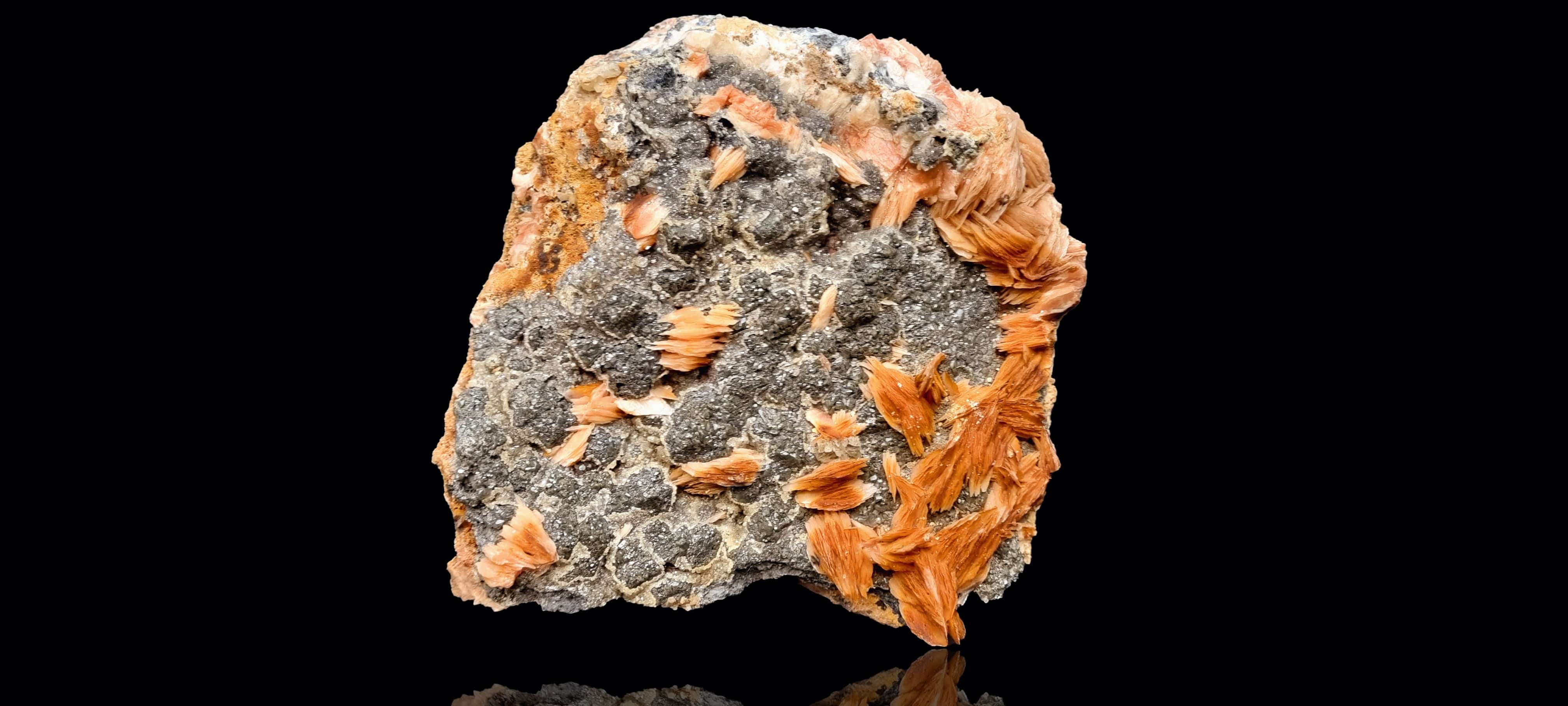 Baryte on Cerussite on a Limestone matrix(large Cabinet Size)