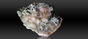 Epidote fans on Quartz with Actinolite (Small Cabinet Size, mineral specimen)