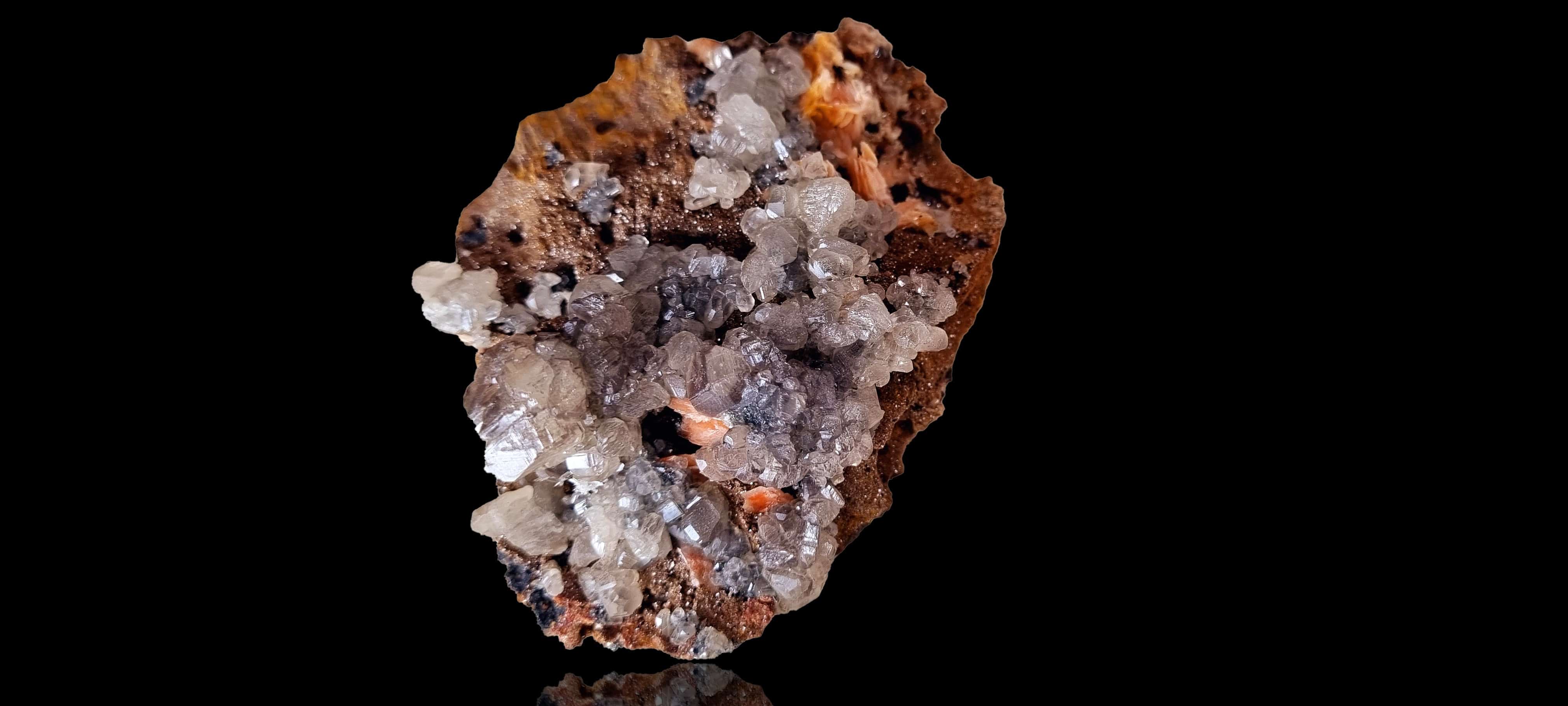 Cerussite & Baryte on a sparkly sandstone matrix(Small cabinet size)