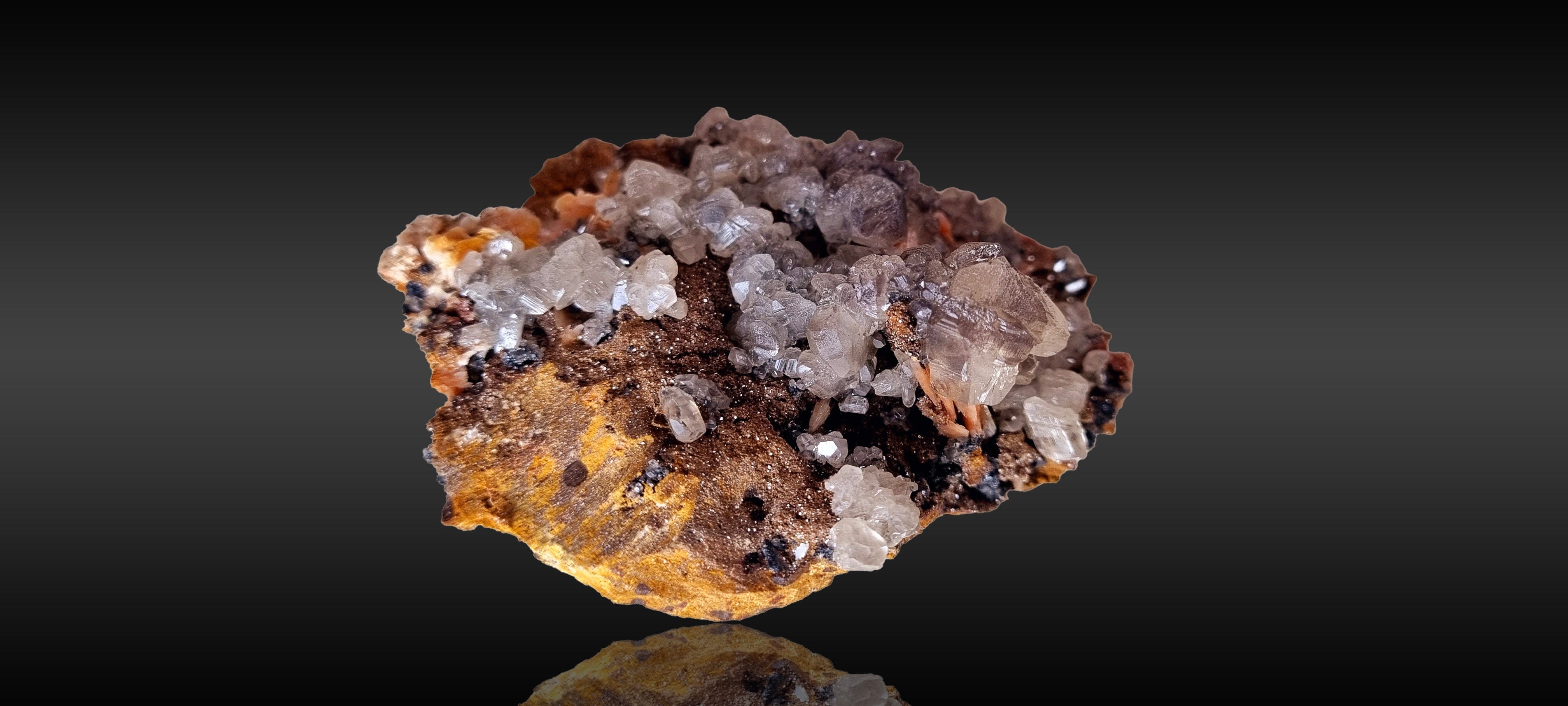 Cerussite & Baryte on a sparkly sandstone matrix(Small cabinet size)