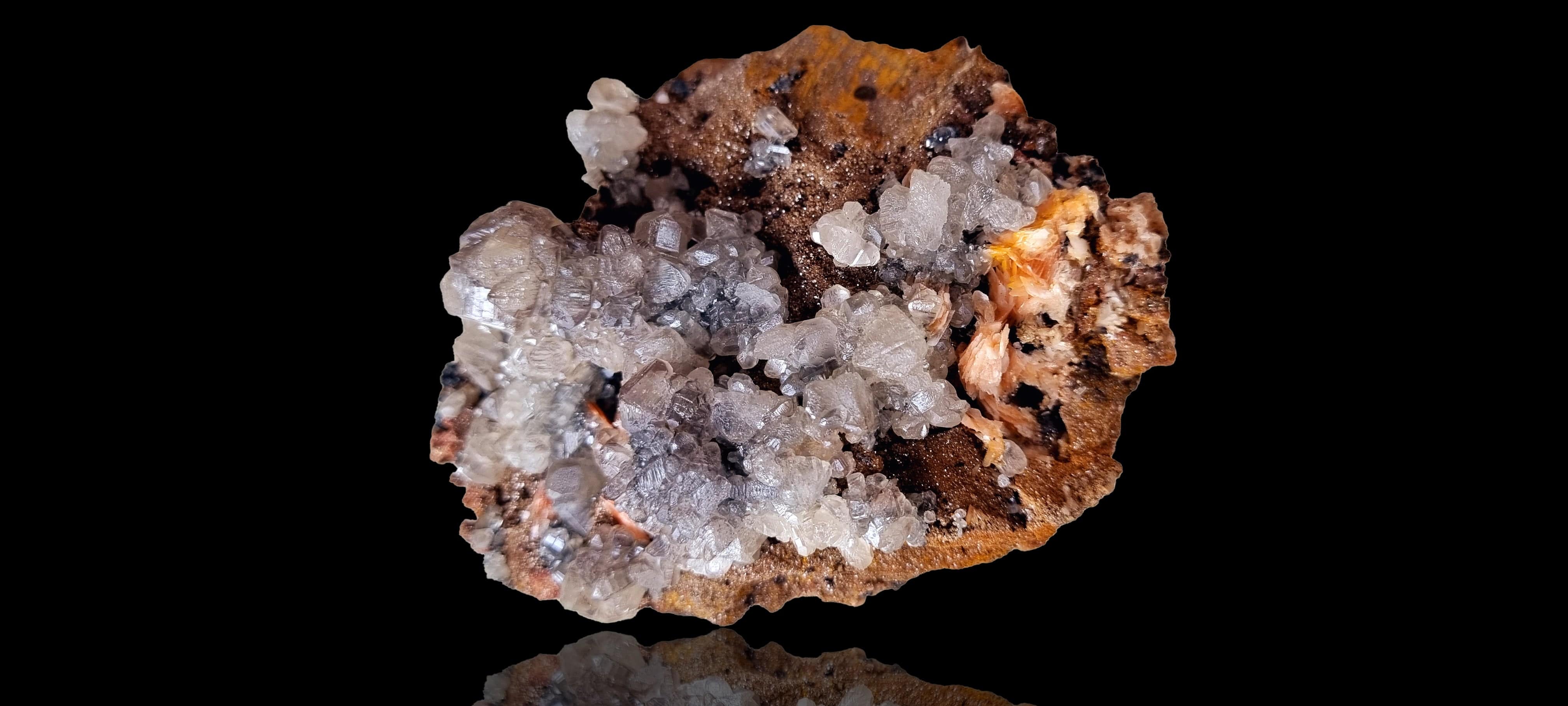 Cerussite & Baryte on a sparkly sandstone matrix(Small cabinet size)