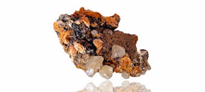 Cerussite & Baryte on a sparkly sandstone and Galena matrix (Small cabinet size)