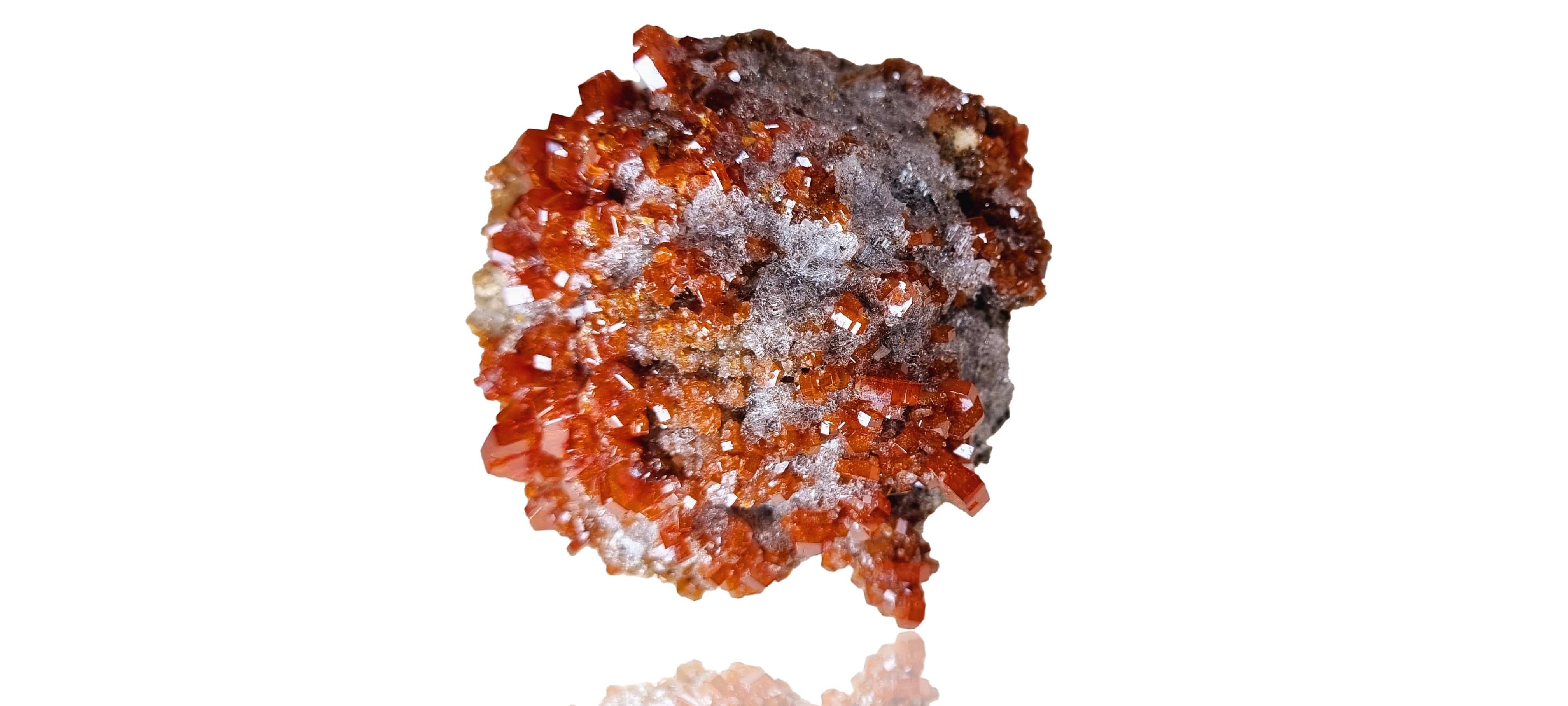 Vanadinite on Baryte with Quartz Druzy ( Small Cabinet Size)