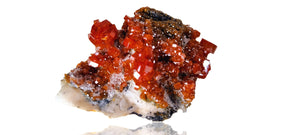 Vanadinite on Baryte with Quartz Druzy (Small Cabinet Size)