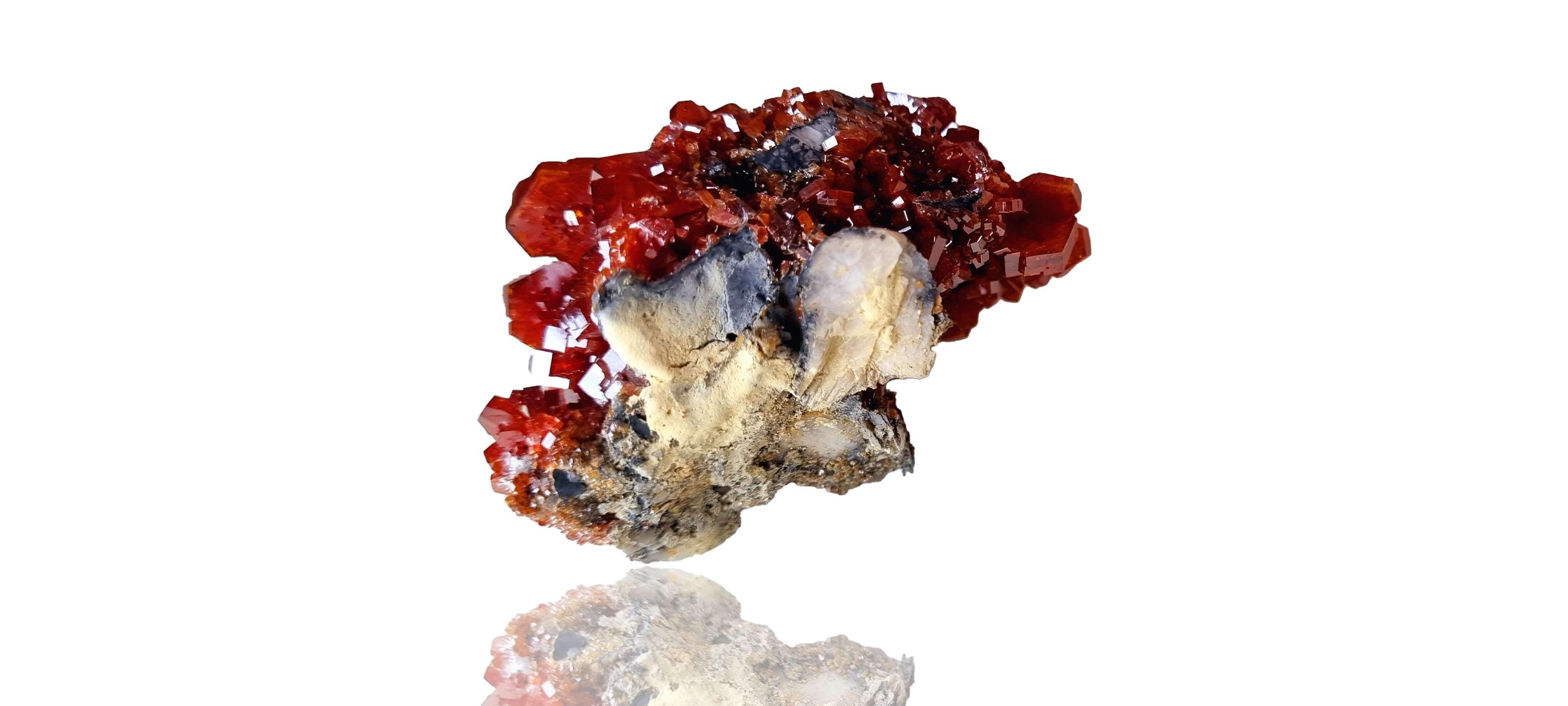 Vanadinite on Baryte  (Small Cabinet Size)