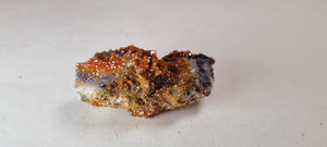 Vanadinite on Baryte with Goethite (Small Cabinet Size)