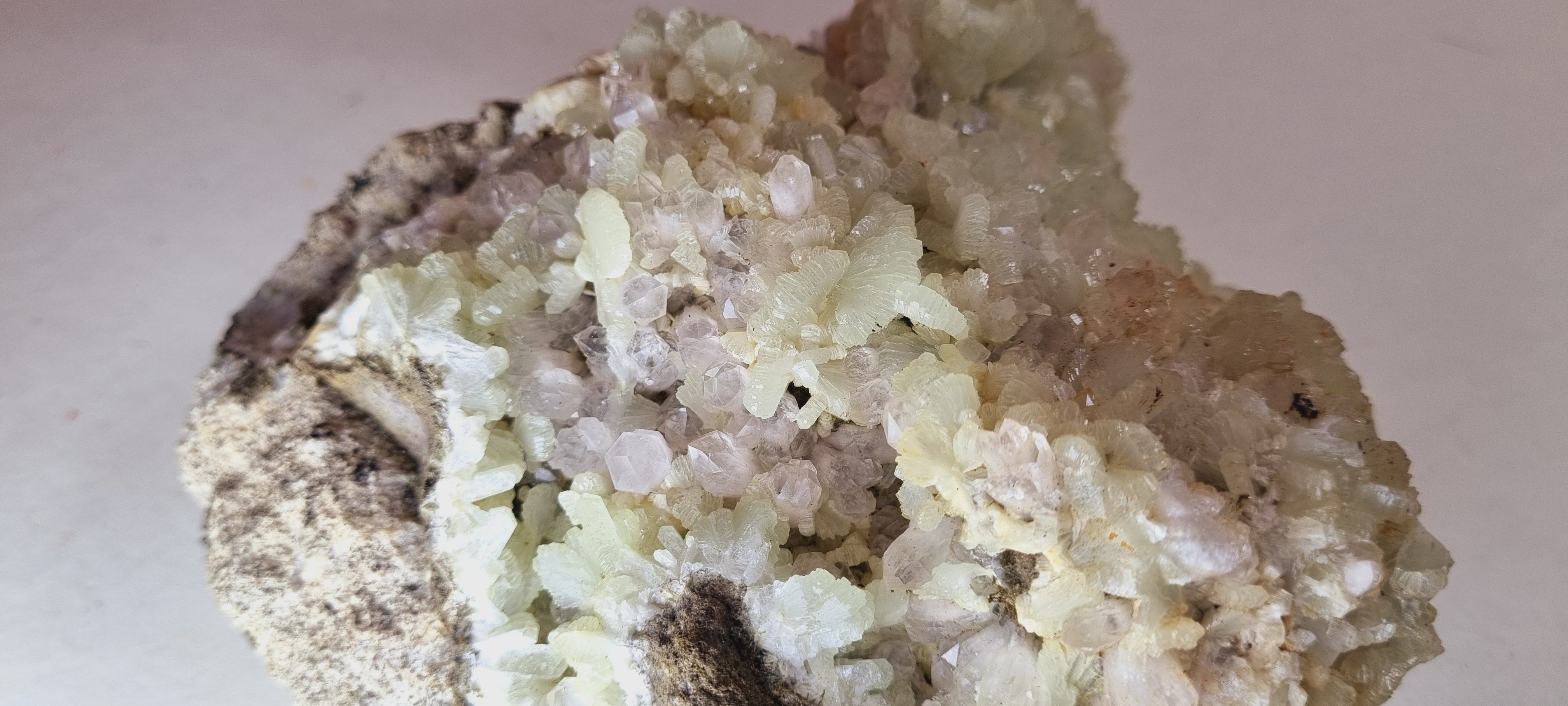 Prehnite on quartz (Large Cabinet Size)