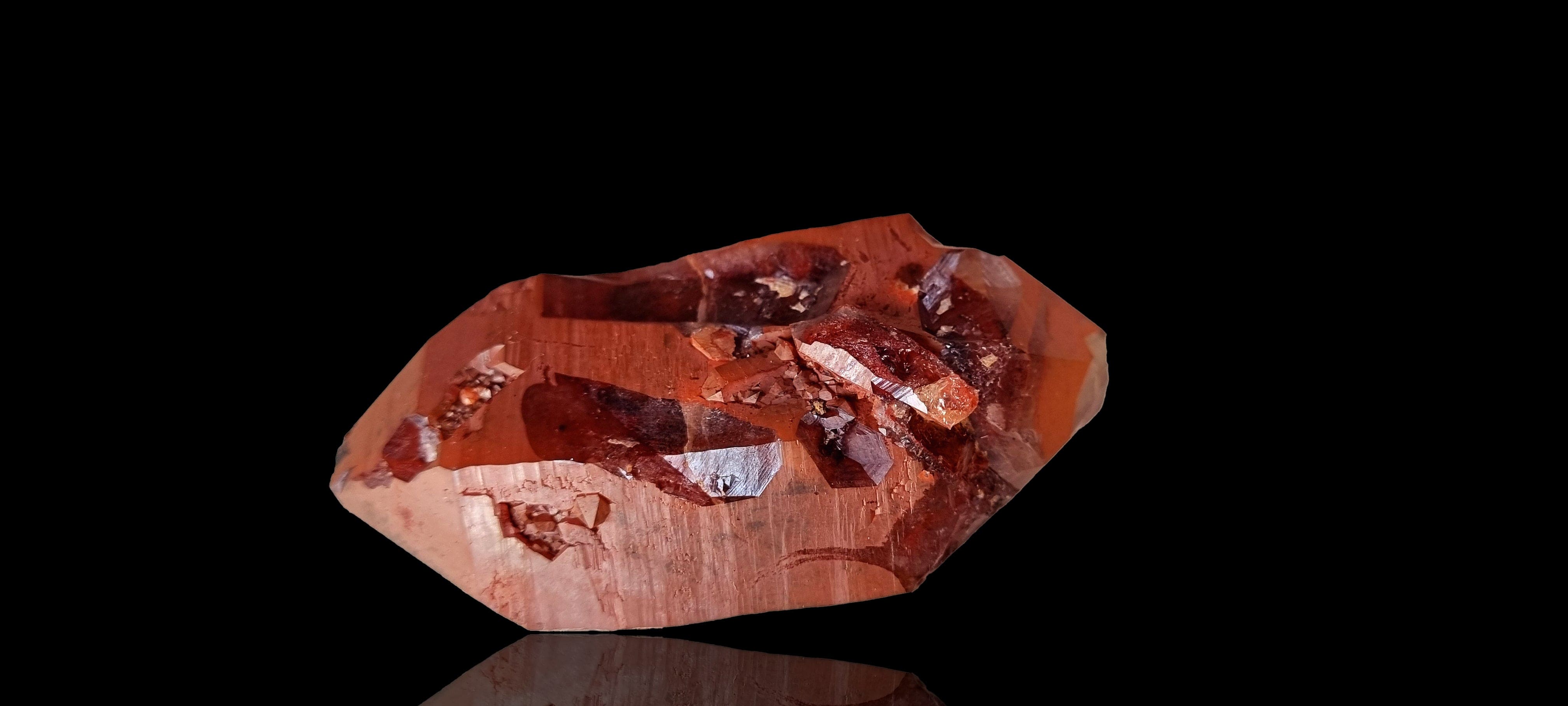 Red Quartz var. Ferruginous Quartz double terminated point ( Cabinet Size)