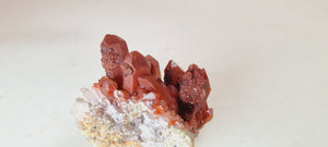 Red Quartz var. Ferruginous Quartz Crystal Cluster ( Small Cabinet Size)