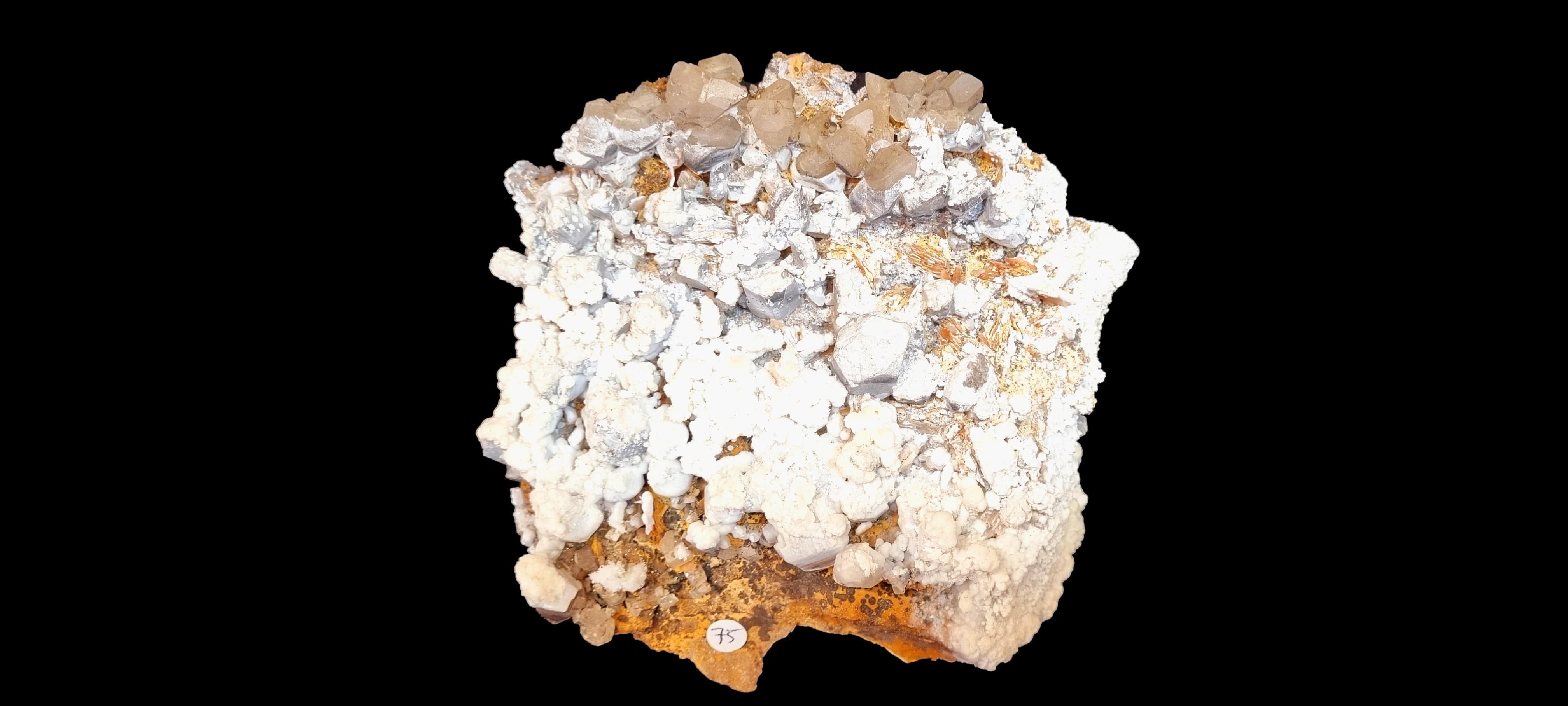 Cerussite on Baryte with a dusting of white Aragonite (large cabinet size)