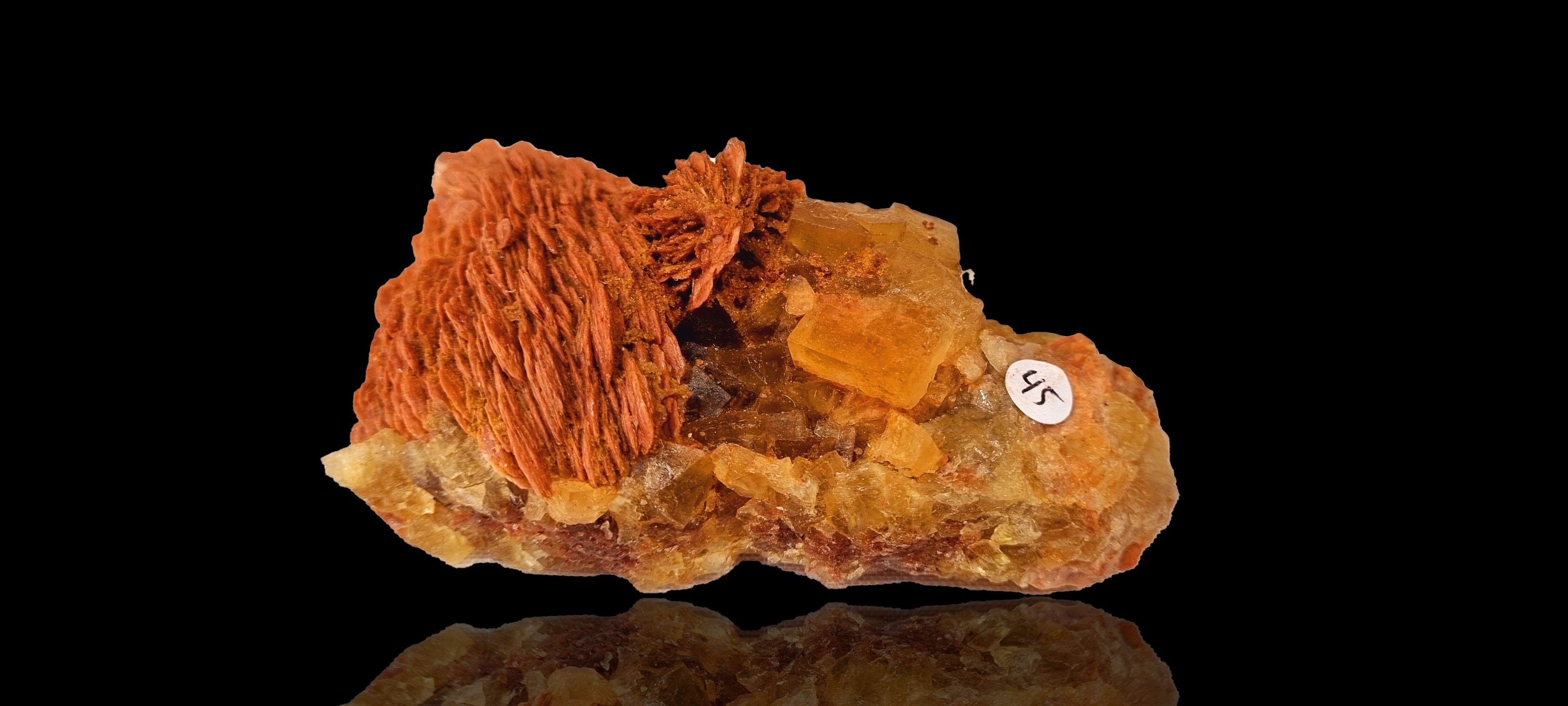 Yellow Fluorite with Cockscomb Baryte (small cabinet size)