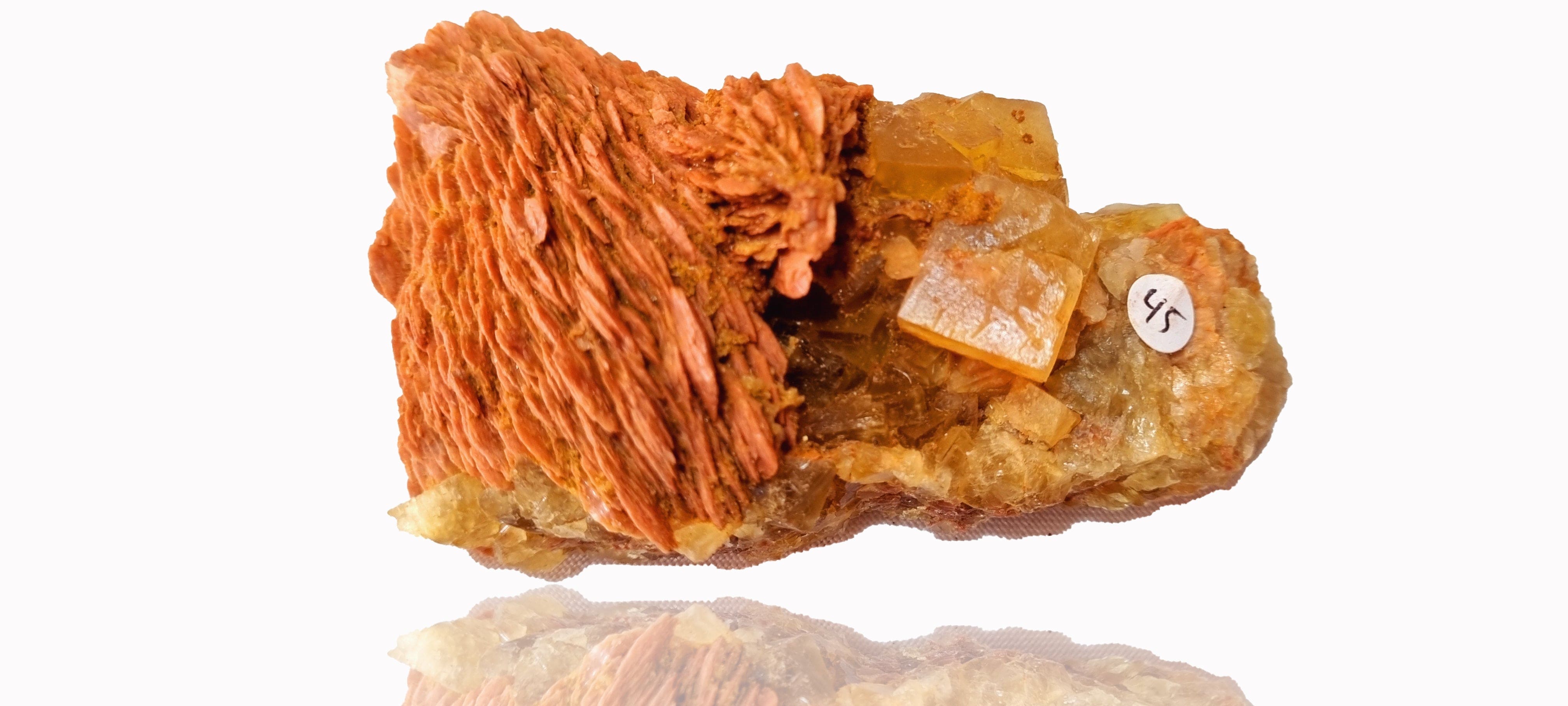 Yellow Fluorite with Cockscomb Baryte (small cabinet size)