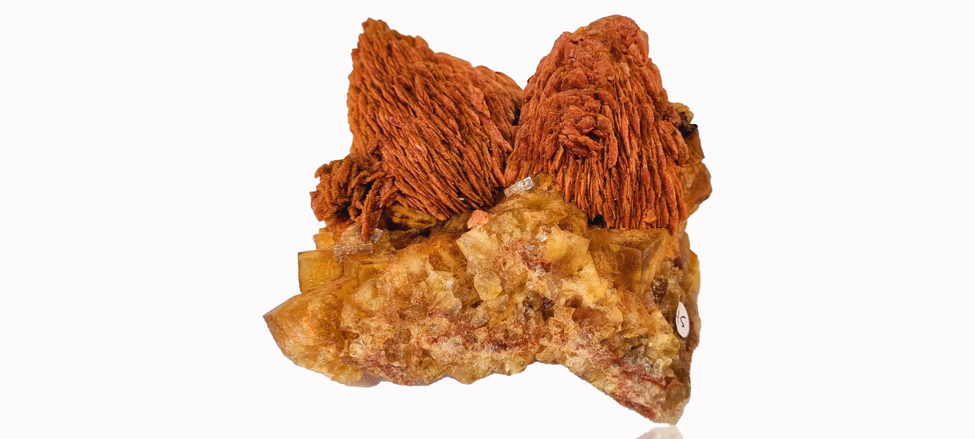 Yellow Fluorite with Cockscomb Baryte (cabinet size)