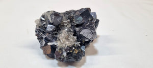 Sphalerite & needle Quartz on cubical mirror Galena.