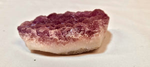 Pink Fluorite on white Chalcedony (small cabinet size)
