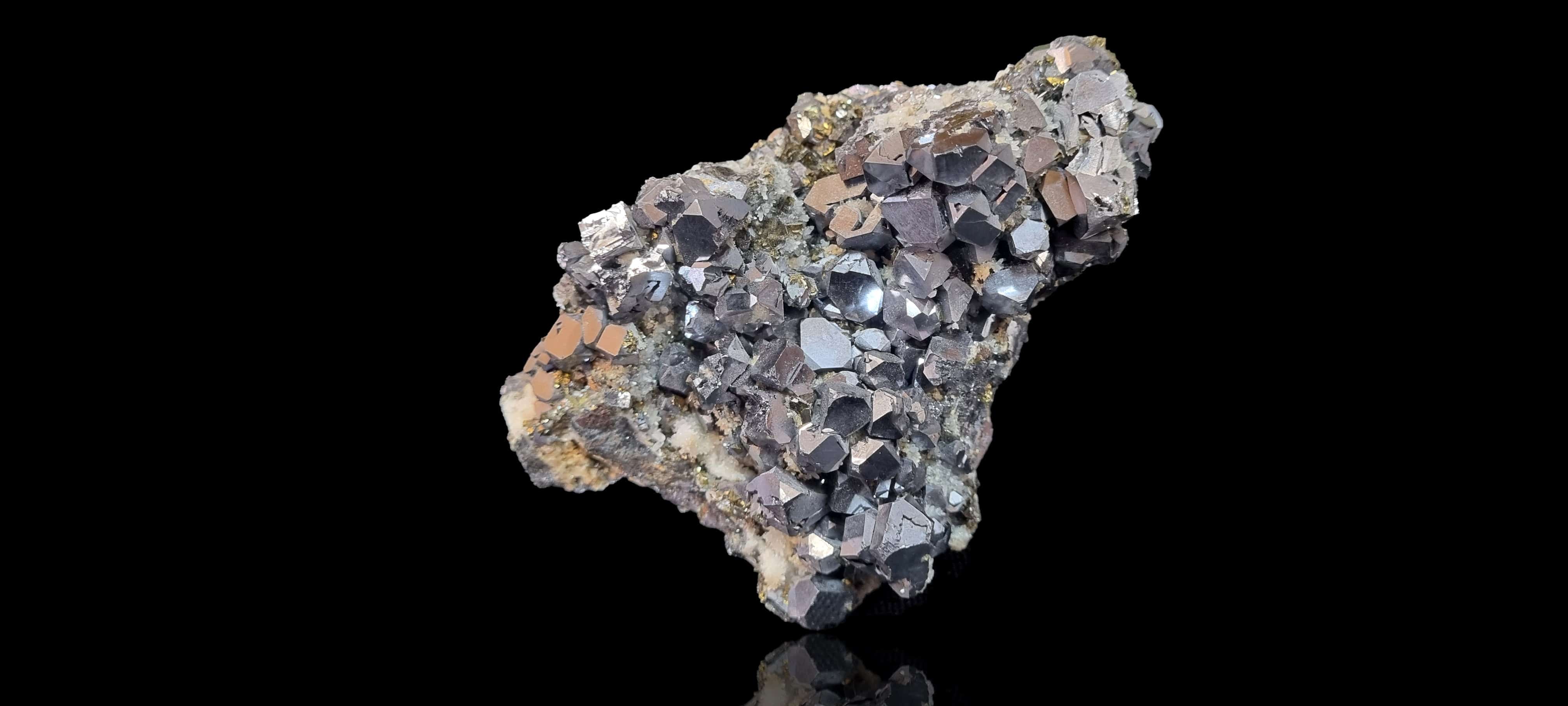 Galena on a Calcite & Chalcopyrite matrix (Cabinet Size).