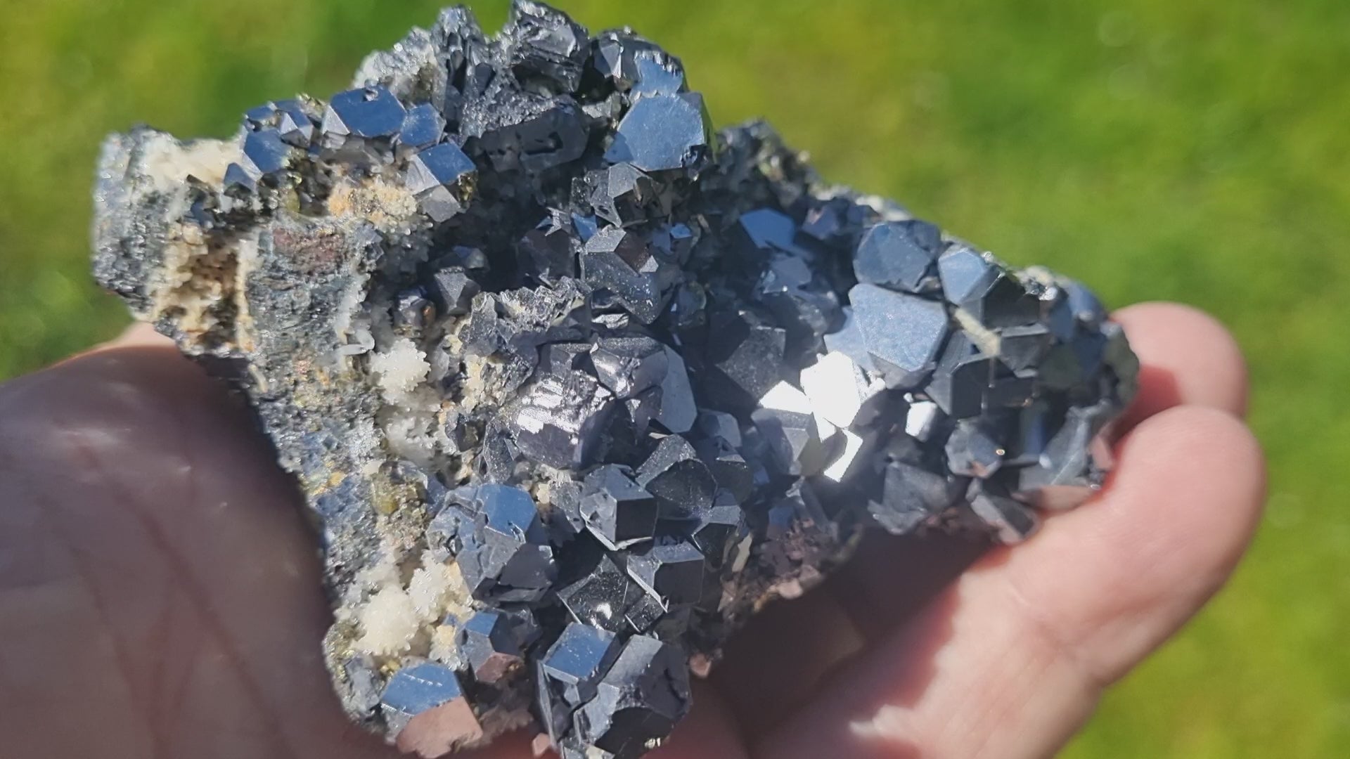 Galena on a Calcite & Chalcopyrite matrix (Cabinet Size).