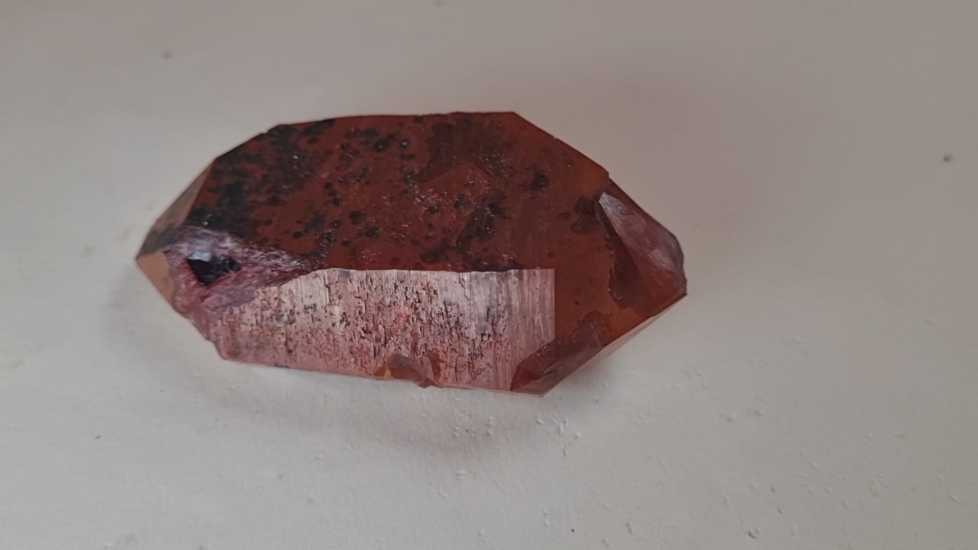 Red Quartz var. Ferruginous Quartz double terminated point ( Cabinet Size)