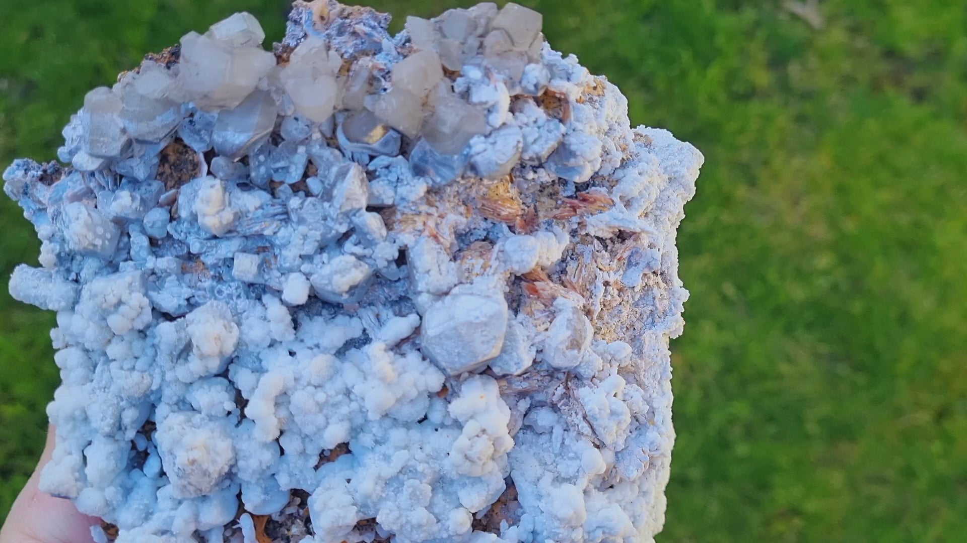 Cerussite on Baryte with a dusting of white Aragonite (large cabinet size)