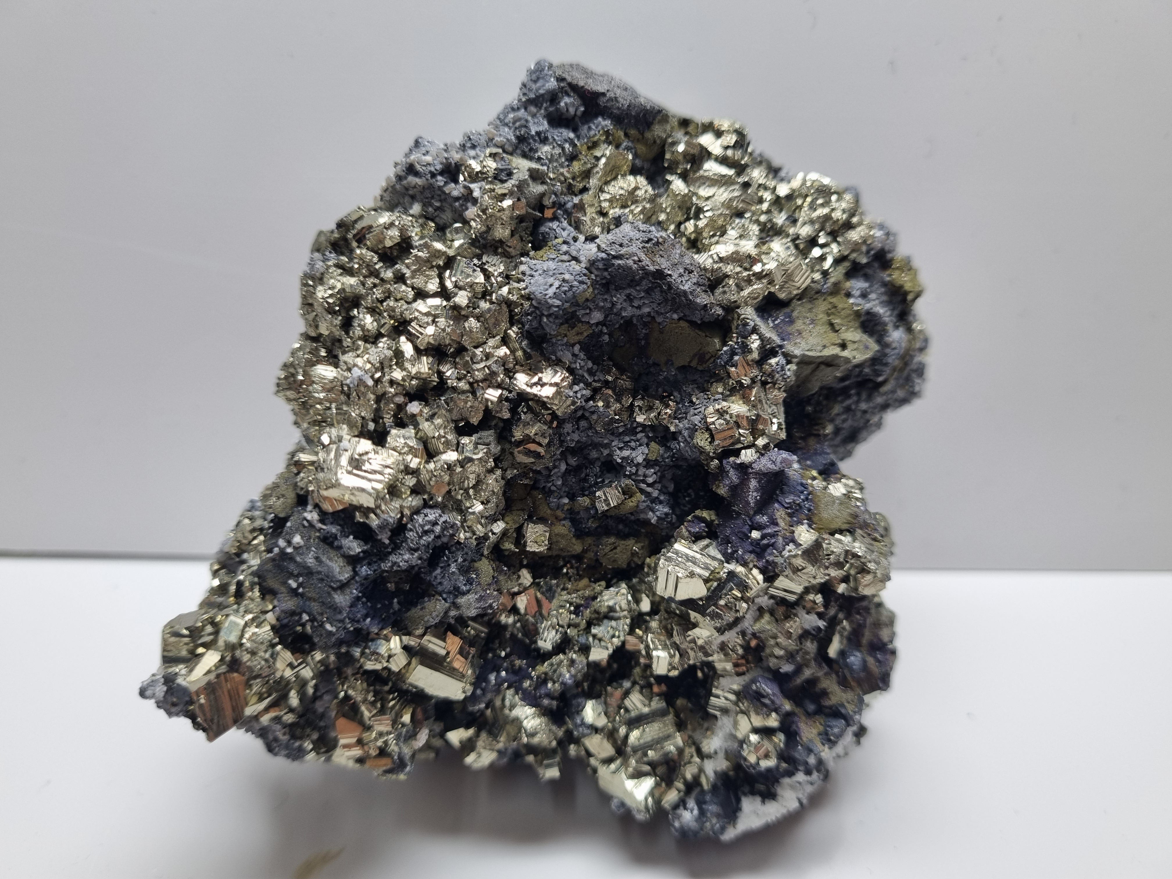 Quartz, Sphalerite, Pyrite, Chalcopyrite & Galena Cluster.