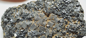 Sphalerite and Needle quartz on a Galena Matrix