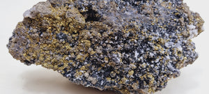 Chalcopyrite, Quartz druzy, & Sphalerite Mineral Specimen.