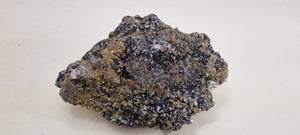 Chalcopyrite, Quartz druzy, & Sphalerite Mineral Specimen.